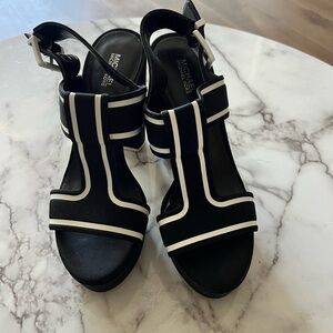 Michael Kors Black and White Women's Sandals